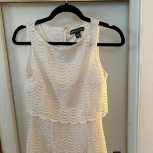 American Living White Scalloped Dress